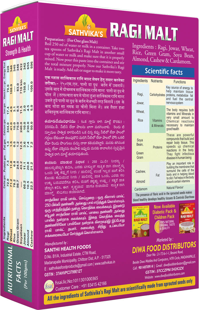 Sathvikas Ragi Malt Family
