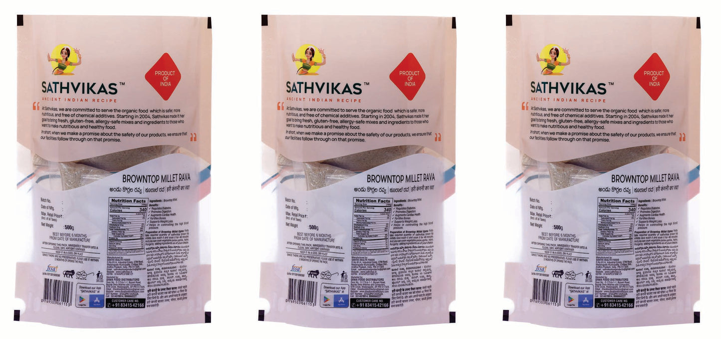 Sathvikas Andu Korralu / Brown Top Millet Ravva