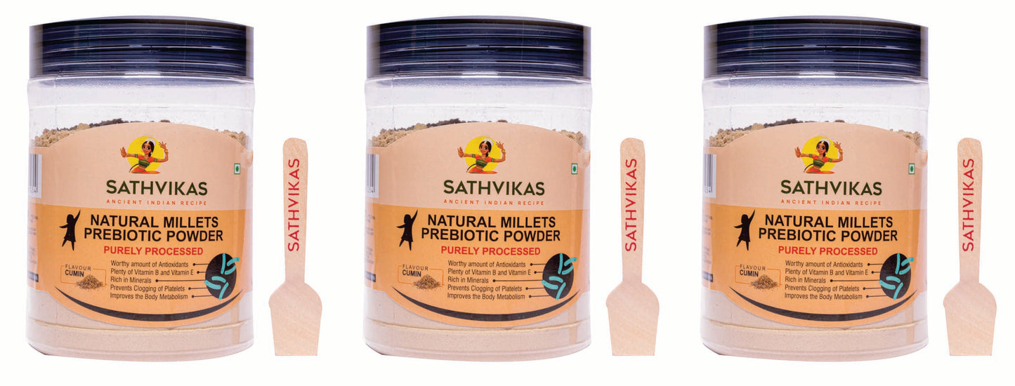 Sathvikas Natural Millets Prebiotic Powder (Cumin Flavour)