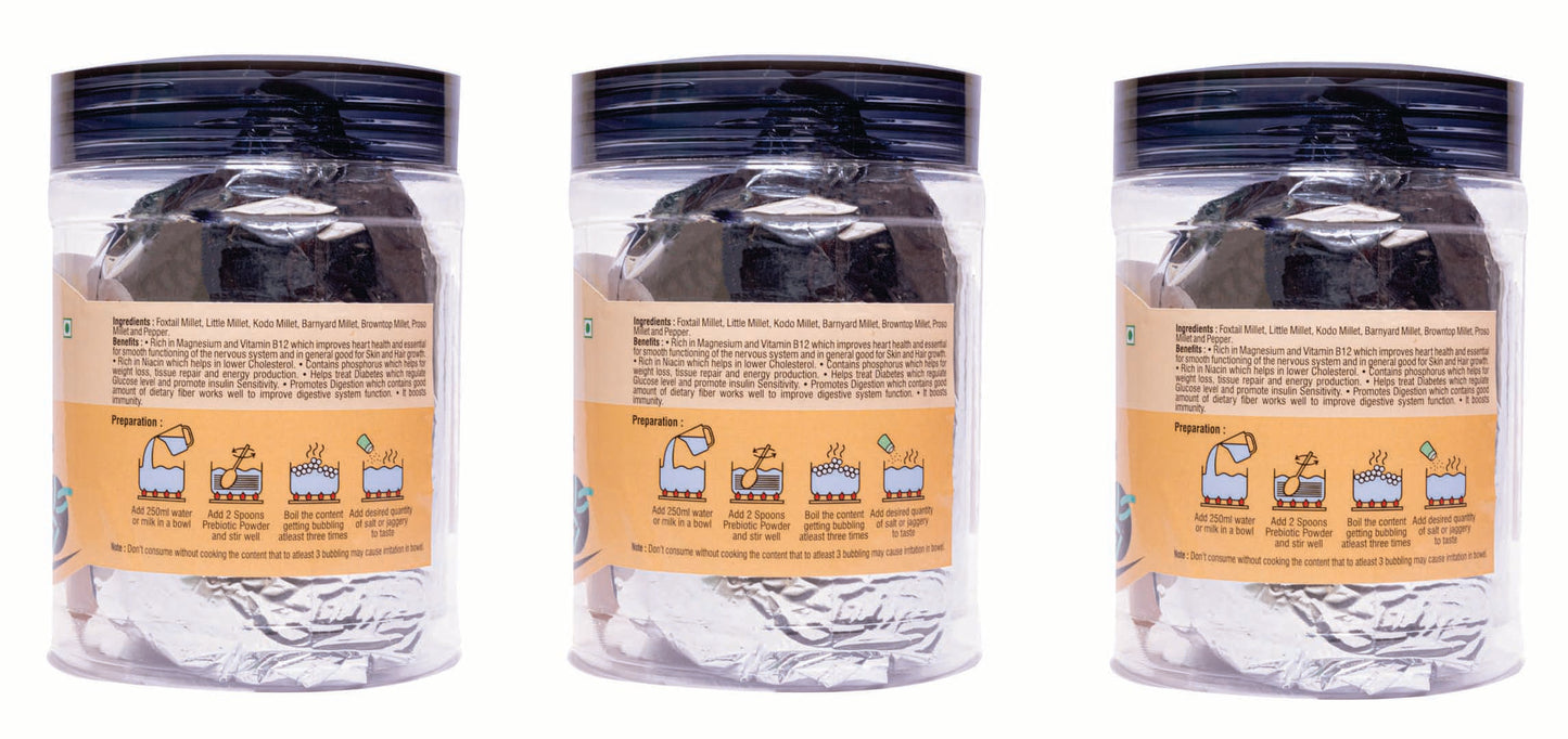 Sathvikas Natural Millets Prebiotic Powder (Cardamom Flavour)