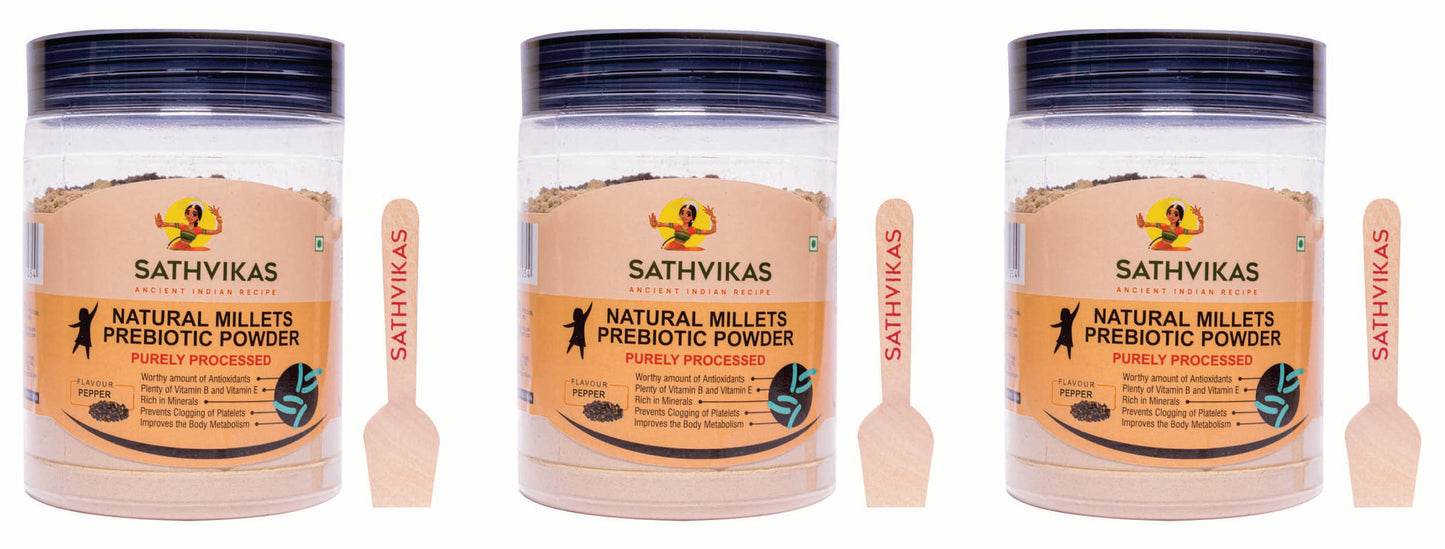 Sathvikas Natural Millets Prebiotic Powder (Pepper Flavour)