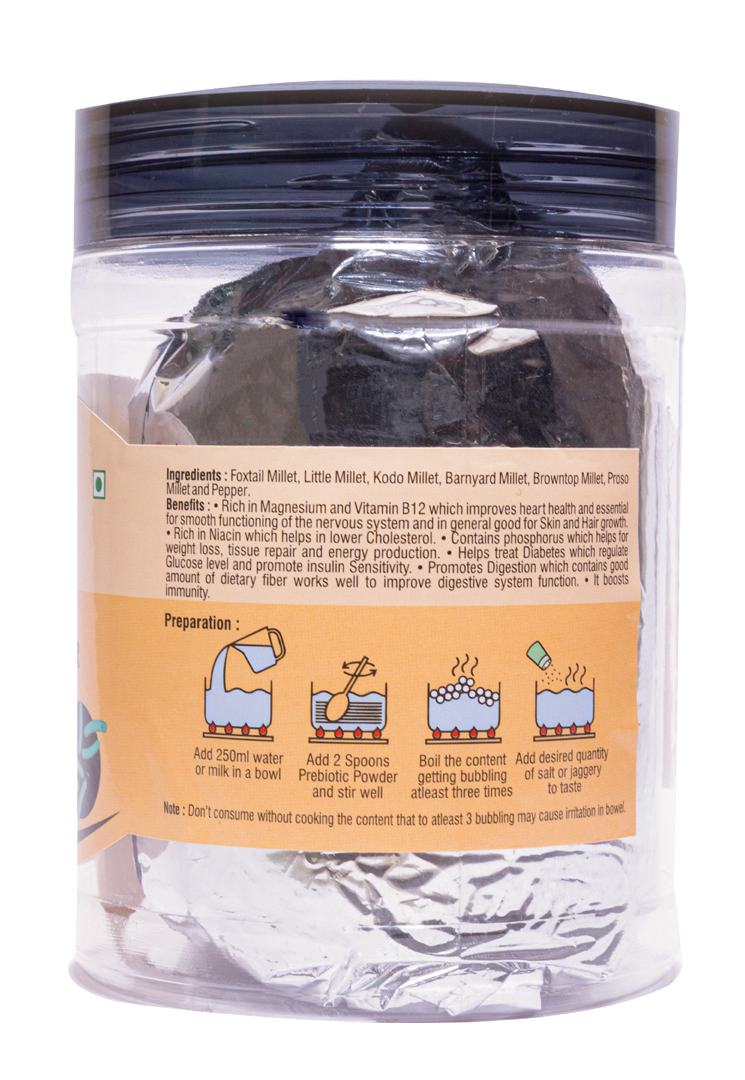 Sathvikas Natural Millets Prebiotic Powder (Cardamom Flavour)