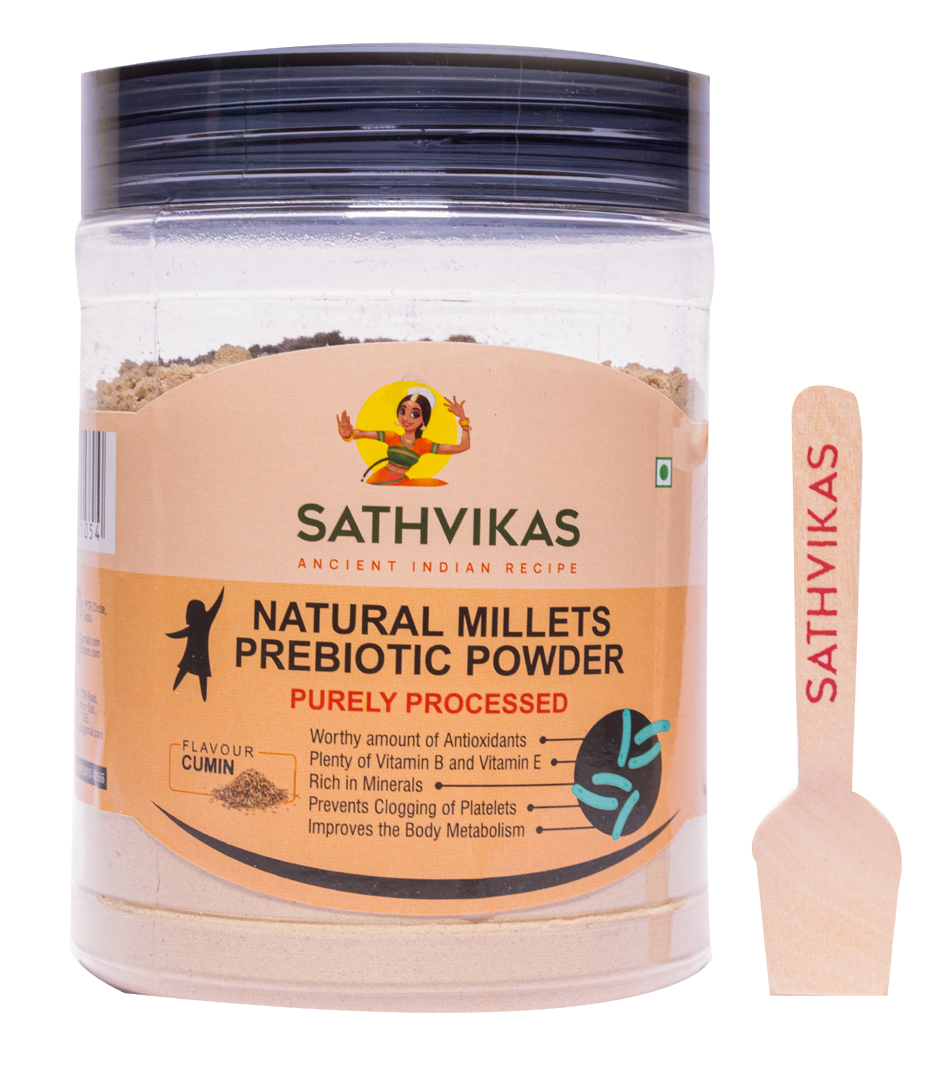 Sathvikas Natural Millets Prebiotic Powder (Cumin Flavour)