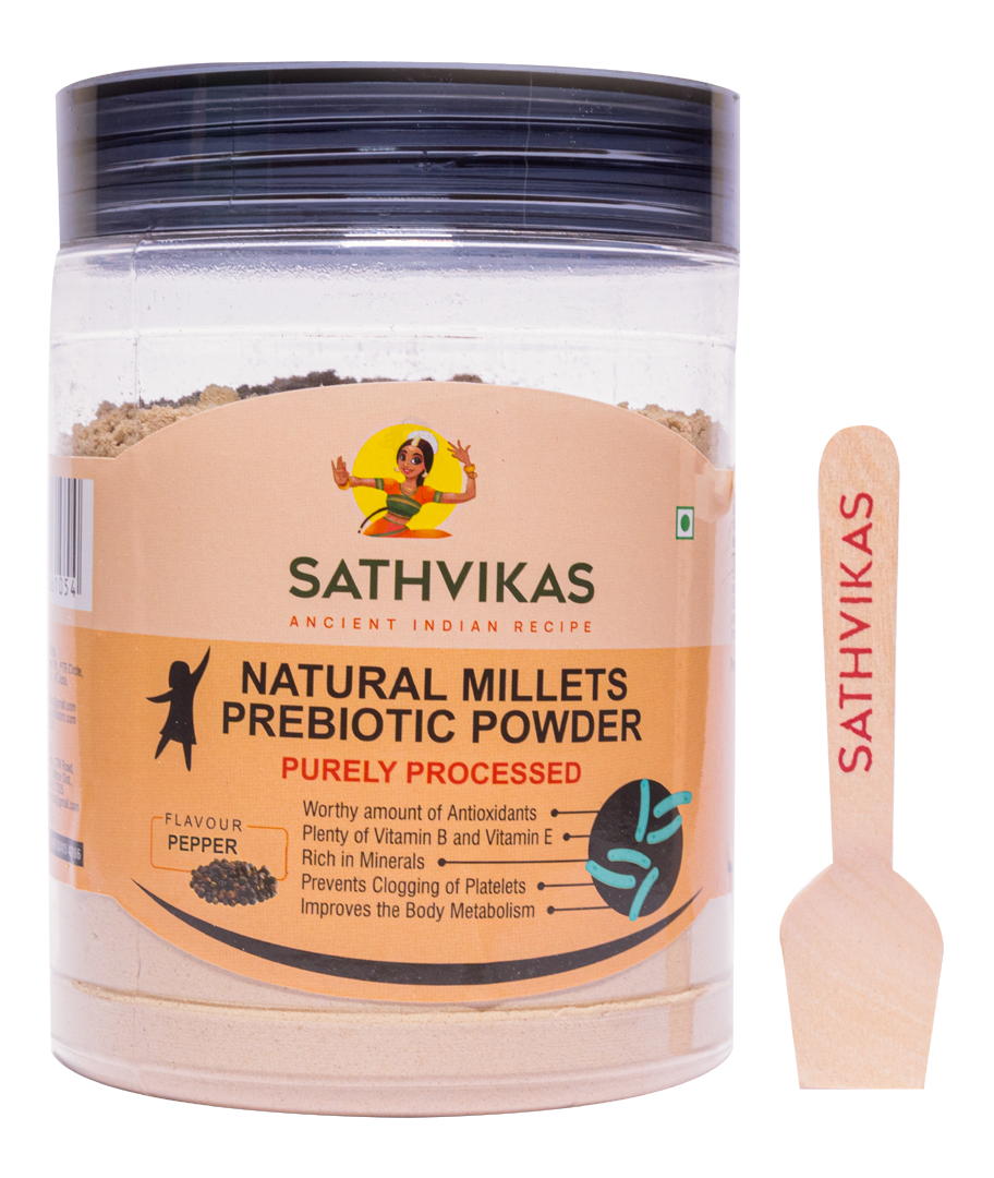 Sathvikas Natural Millets Prebiotic Powder (Pepper Flavour)