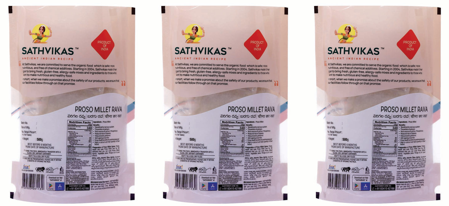 Sathvikas Varigalu / Proso Millet Ravva