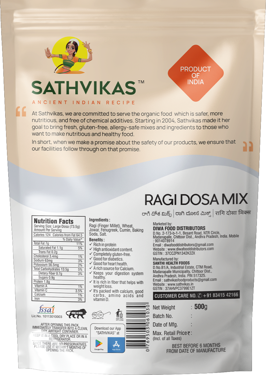Sathvikas Ragi Dosa Mix