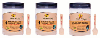 Sathvikas Natural Millets Prebiotic Powder (Cardamom Flavour) 