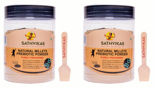 Sathvikas Natural Millets Prebiotic Powder (Pepper Flavour) 