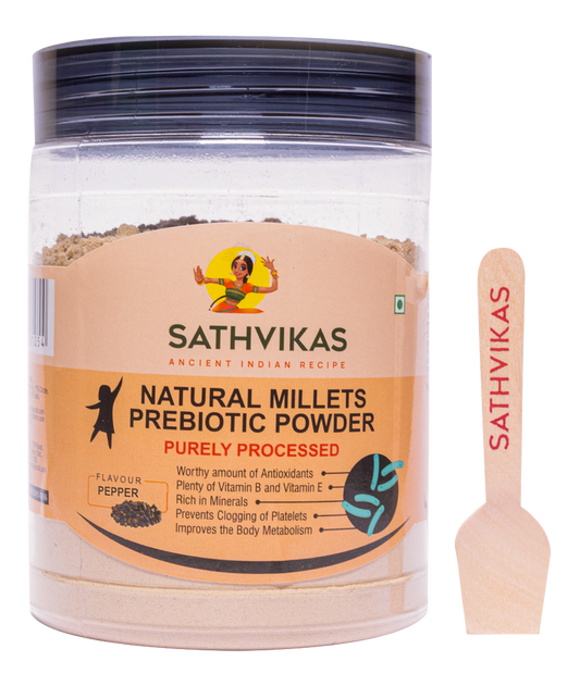 Sathvikas Natural Millets Prebiotic Powder (Pepper Flavour) 