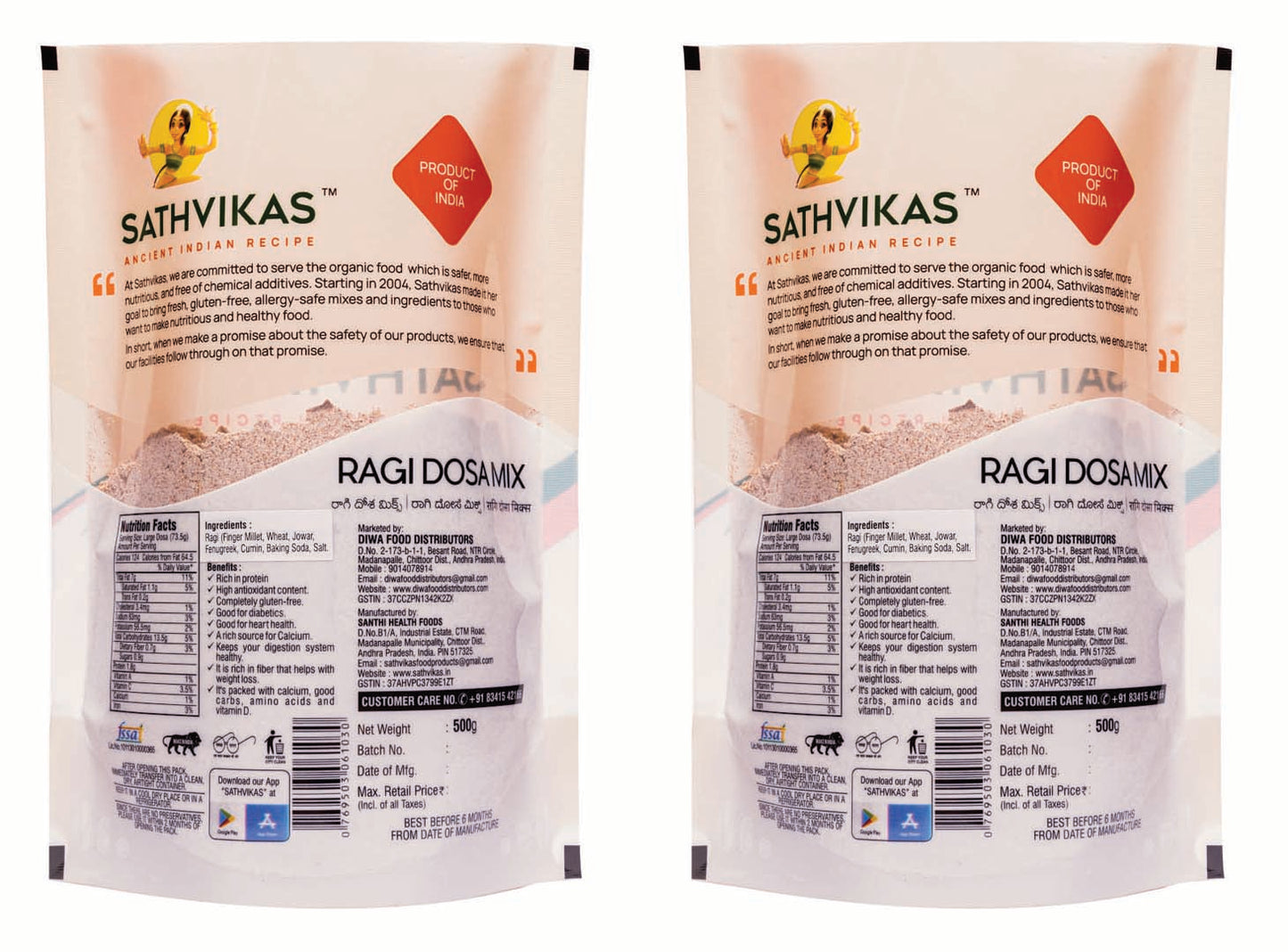 Sathvikas Ragi Dosa Mix